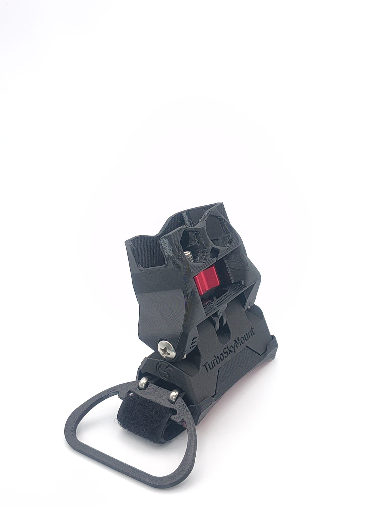 Support Insta360 X parachutisme noir vue de côté