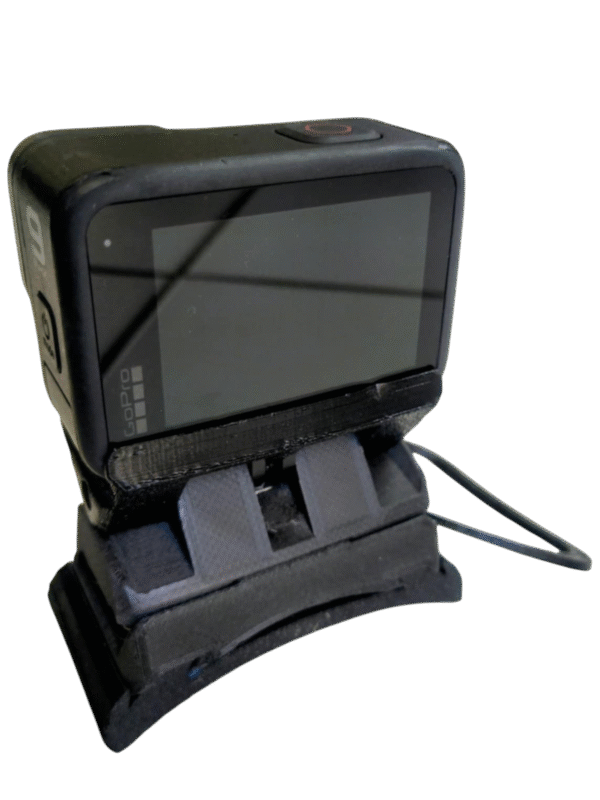 Support magnétique GoPro parachutisme noir vue de dos
