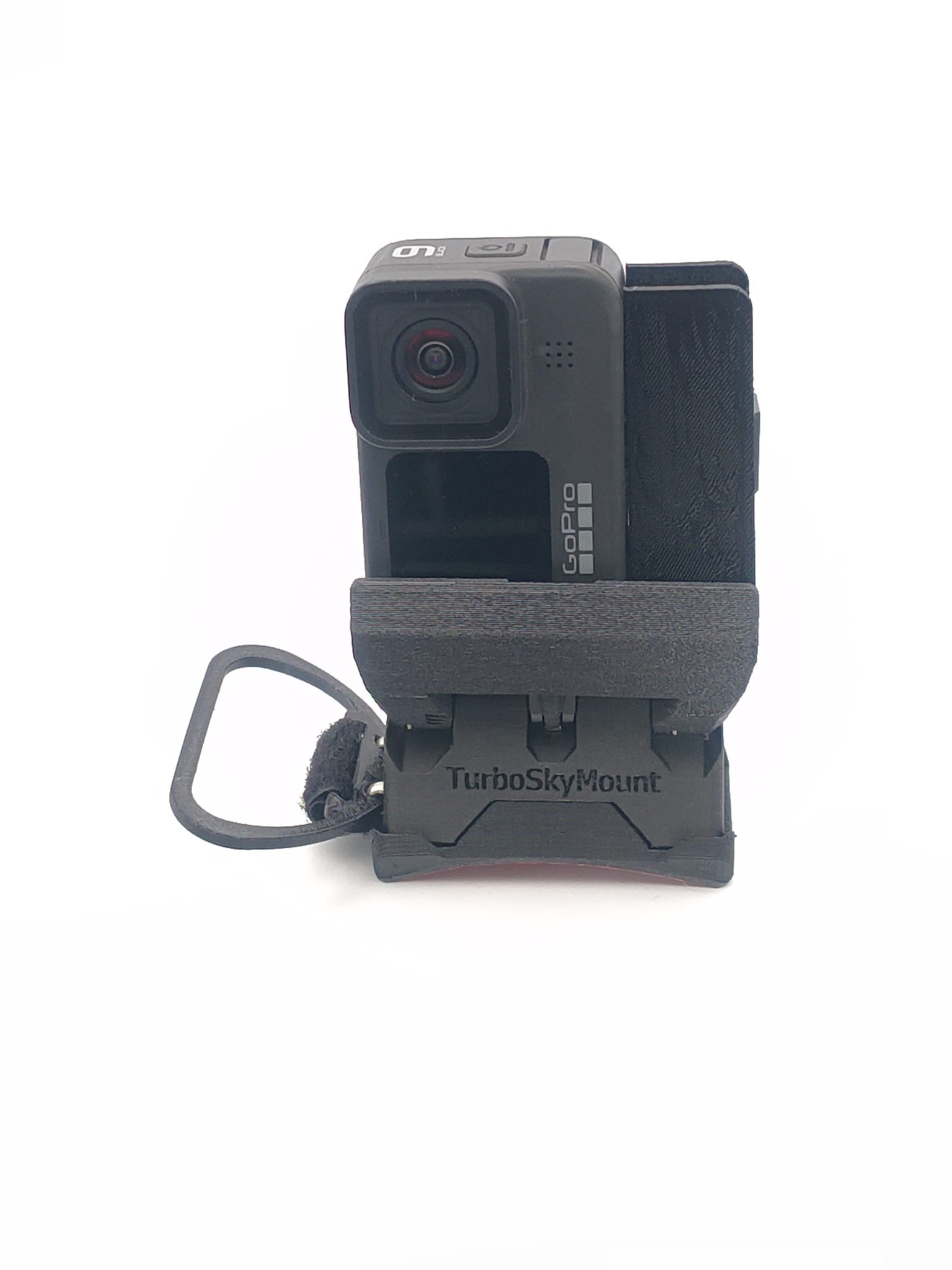 Adaptateur GoPro vertical parachutisme noir vue de face