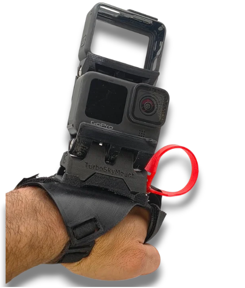 Hand SuperMount parachutisme noir vue de face