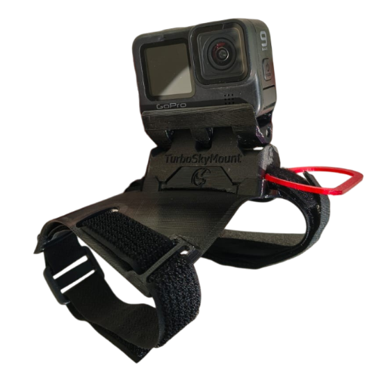 Hand Mount parachutisme noir vue de face